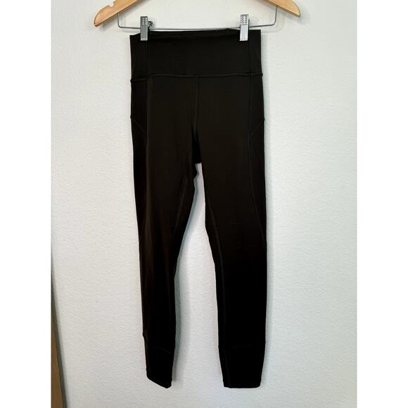 Lululemon In Movement 7/8 Tight Everlux Dark Olive Green Leggings - Picture 4 of 8